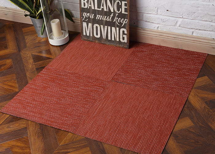 Red High Quality Indoor Vinyl Woven Floor Mats-16