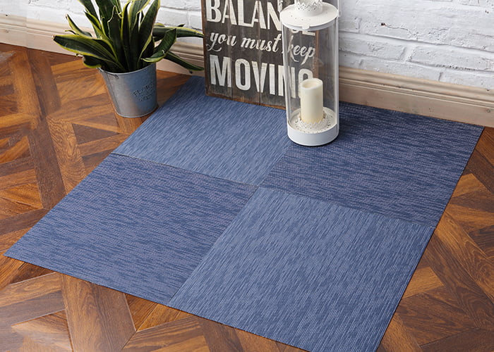 Simplicity Light Blue Woven Floor Mats-08